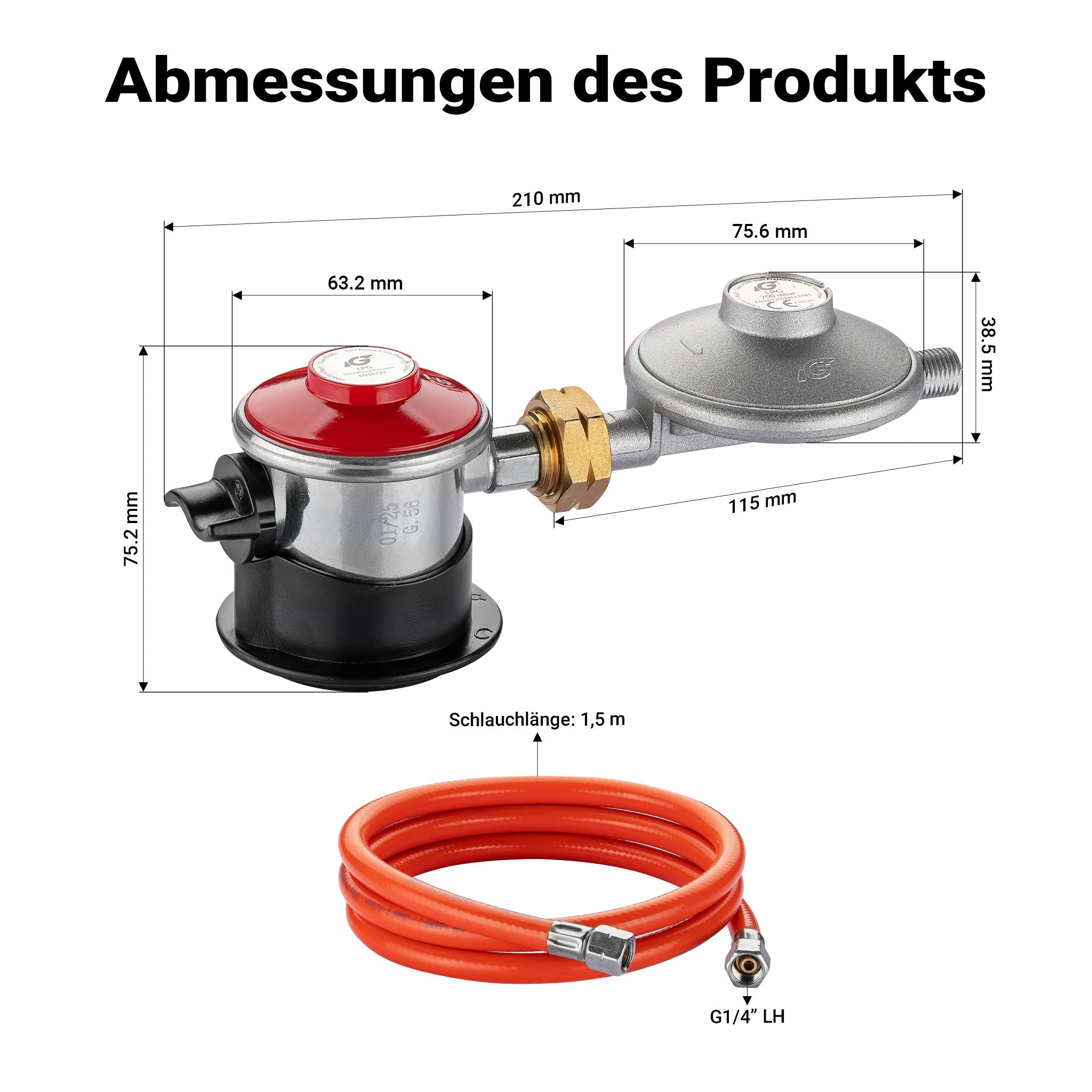 Riduttore di pressione 700 mbar Spagna, Regolatore gas per cannoni aria calda, stufe, essiccatori edili