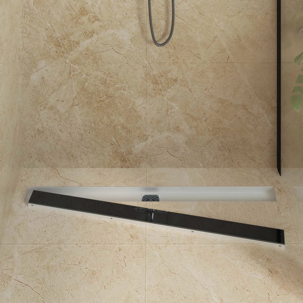 Scarico doccia con copertura in vetro e sifone a 360° 100 cm