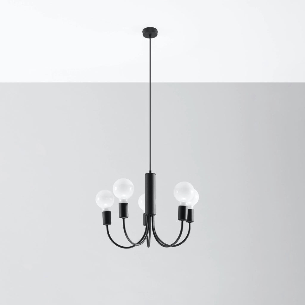 Lampadario PICCOLO 5 nero
