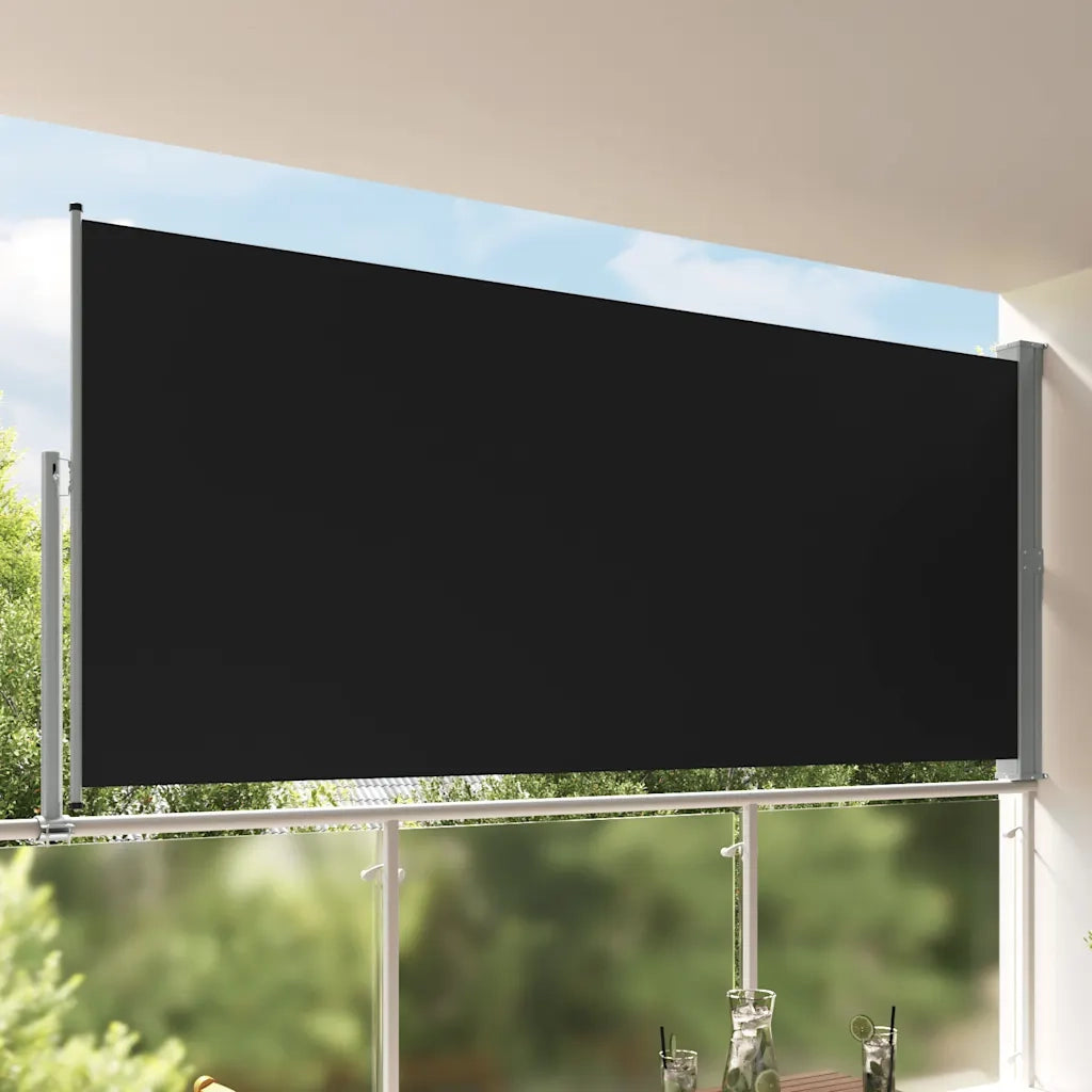 Tenda da Sole Laterale Retrattile 160 x 300 cm Nera 45193
