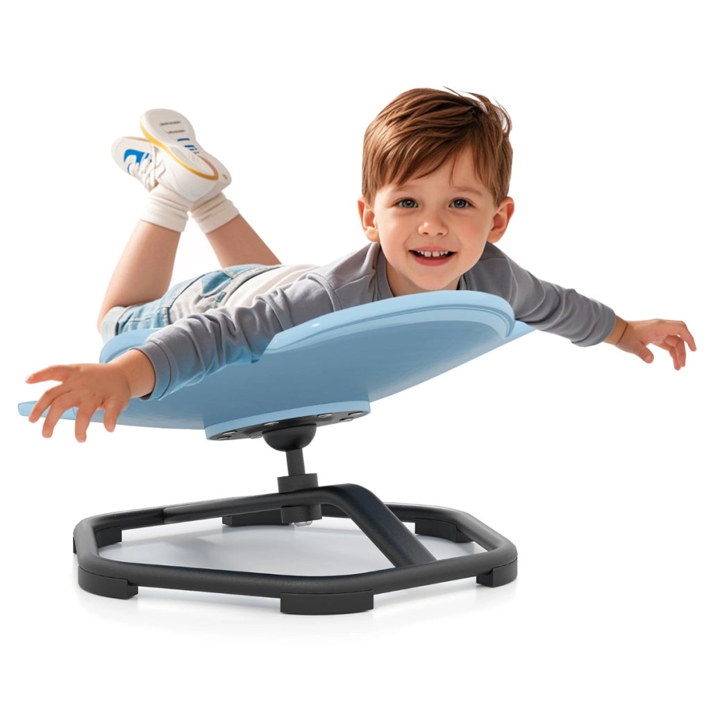 Sedia girevole a 360¡ã con aspetto elefante e base in metallo antiscivolo, Sedia sensoriale per bambini e l'equilibrio Blu chiaro-Tavoli e sedie