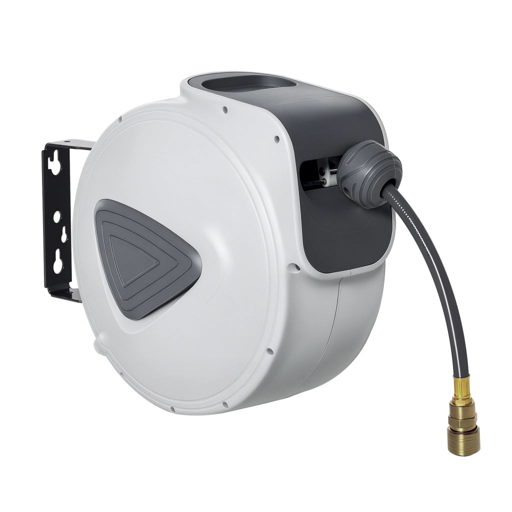 Avvolgitubo Automatico per Aria Compressa 20m ¨C Xylo ¨C Attacco 1/4'' BSP Supporto Parete Rotazione 180¡ã Grigio