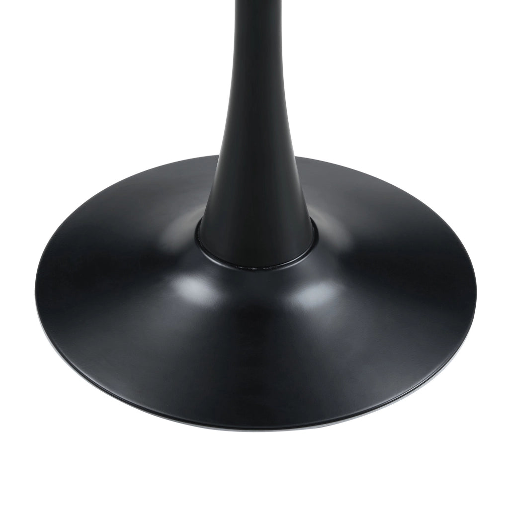 Tavolino rotondo in MDF e metallo nero; altezza 72 cm; portata massima 120 kg