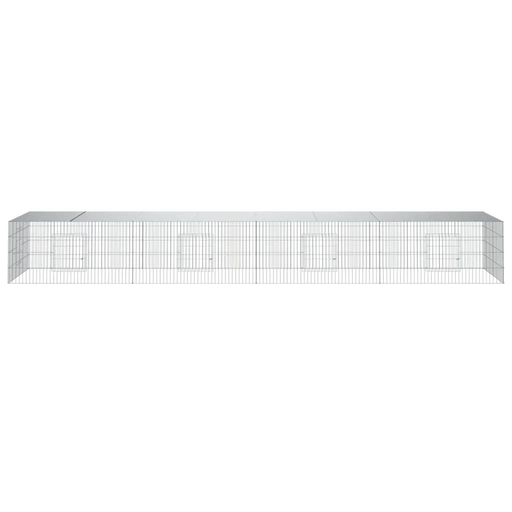 Conigliera con 4 Pannelli 433x109x54 cm Ferro Zincato 171565