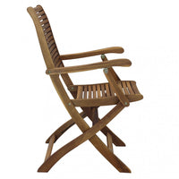 Sedia da Giardino Riviera con Braccioli 55x64x94 h cm in Legno Marrone