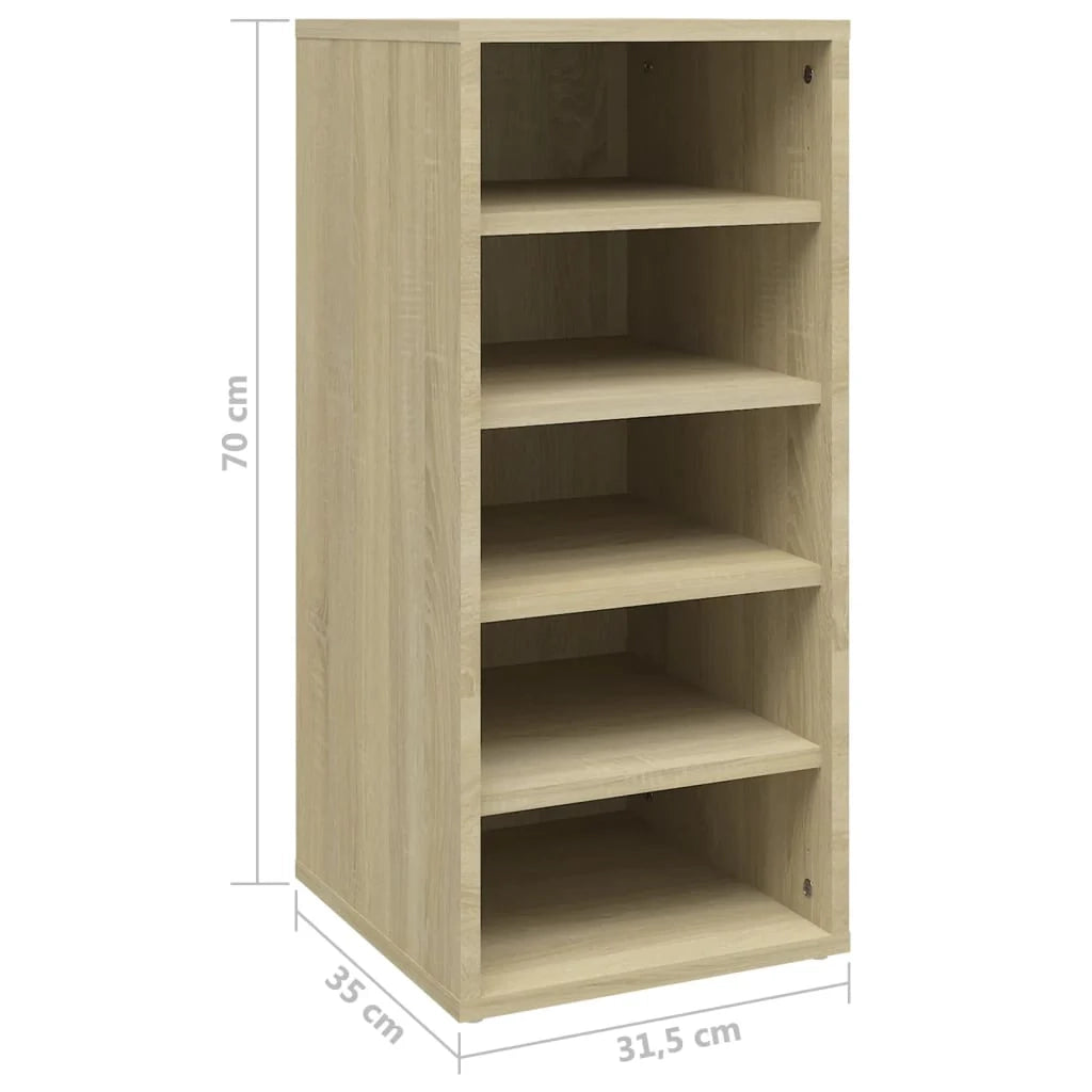 Scarpiera mobiletto portascarpe mobile per ingresso/corridoio/soggiorno legno Sonoma 31,5 x 35 x 70 cm marrone legno ingegnerizzato 02_0021692