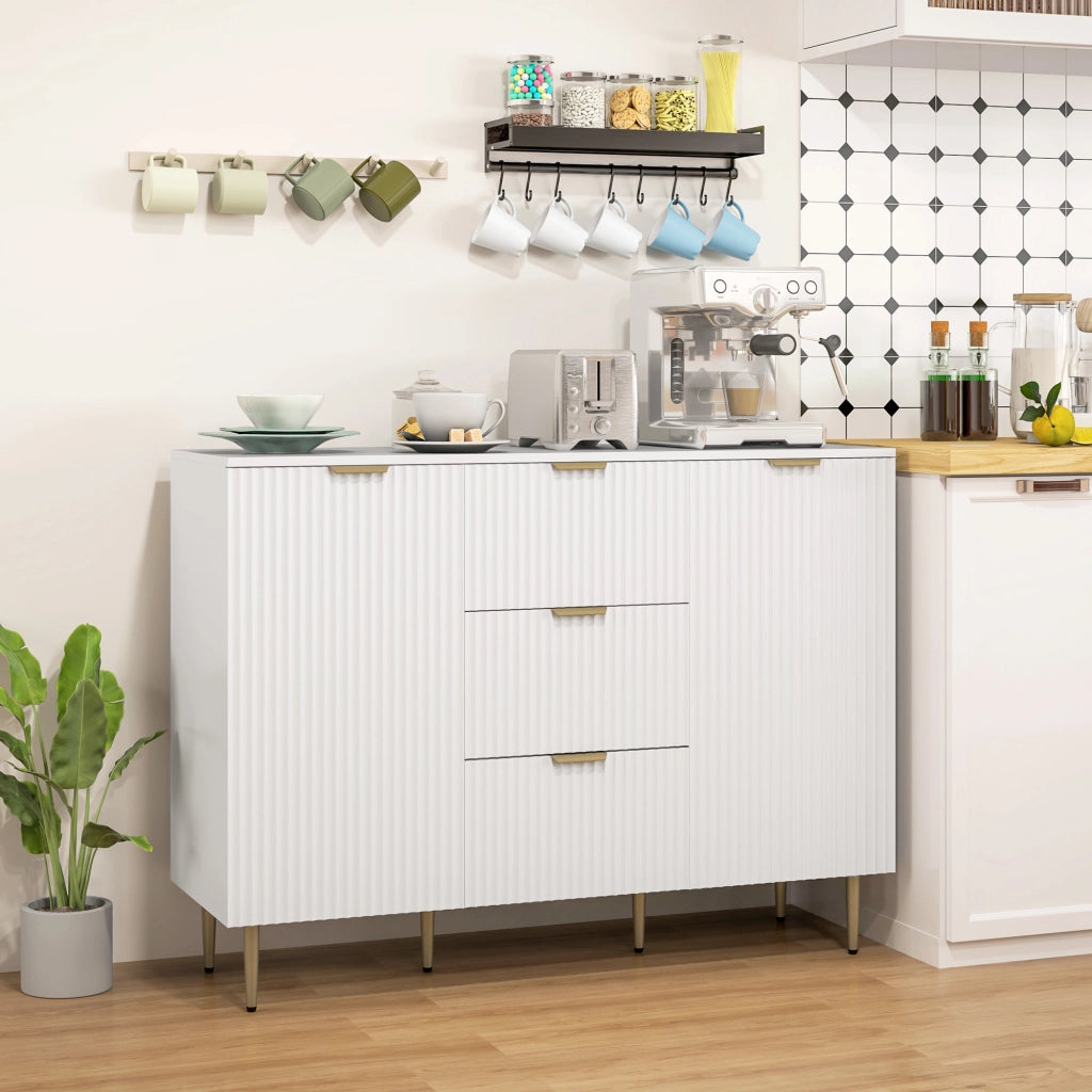 Buffet con 3 cassetti e ante ¨C zephmum ¨C bianco 120x40x90
