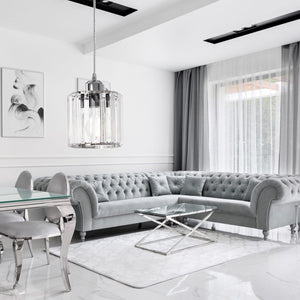 Lampada Da Soffitto Cristallo Argento APP508-1CP