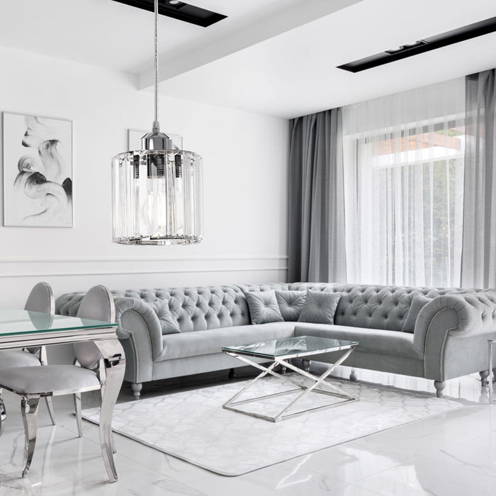 Lampada Da Soffitto Cristallo Argento APP508-1CP