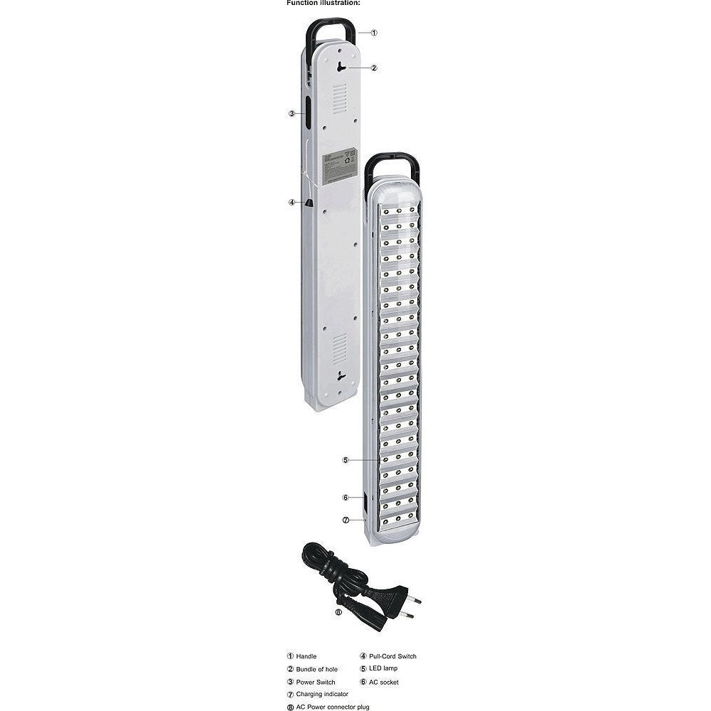 Trade Shop - Lampada Di Emergenza Ricaricabile Portatile 63 Led Emergenza Torcia Luce -