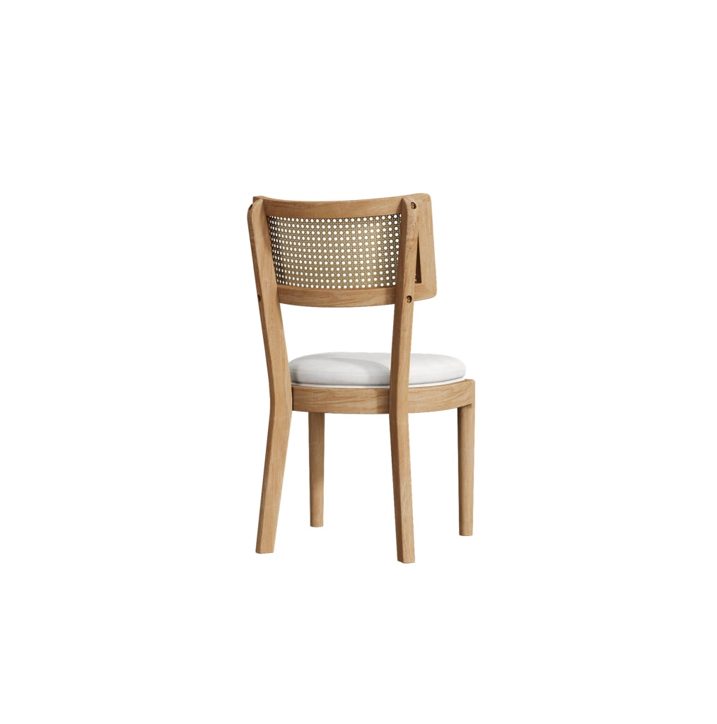 Set di 6 sedie in legno con schienale in rattan