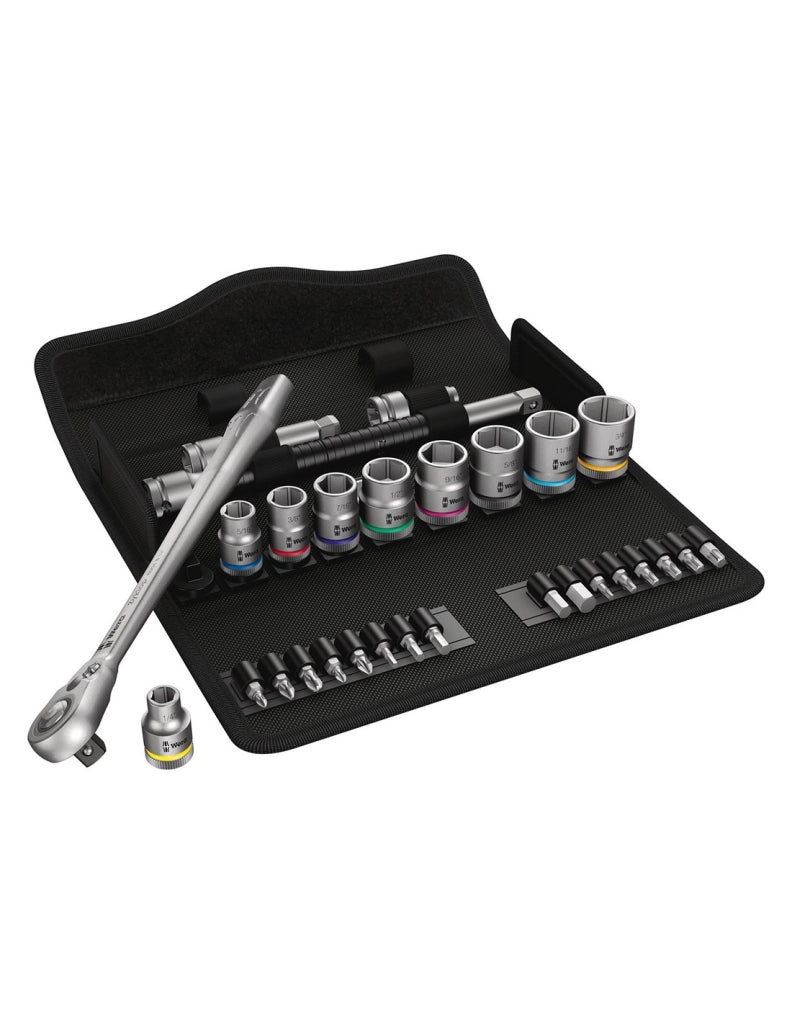 Set di bussole e inserti per avvitare 3/8" WERA 8100 SB 11 Zyklop Metal Imp 3/8" (29 pezzi)