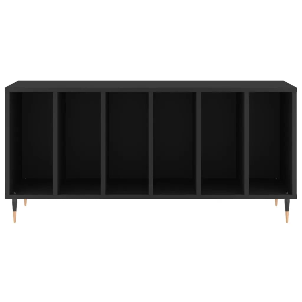 Mobile Porta Dischi Nero 100x38x48 cm in Legno Multistrato 831741