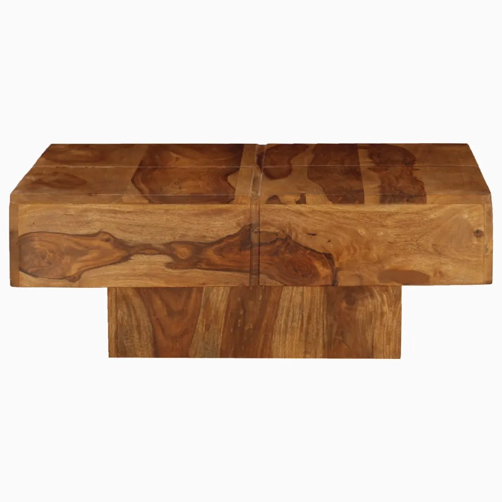 Tavolino da CaffÃ¨ in Legno Massello di Sheesham 80x80x30 cm