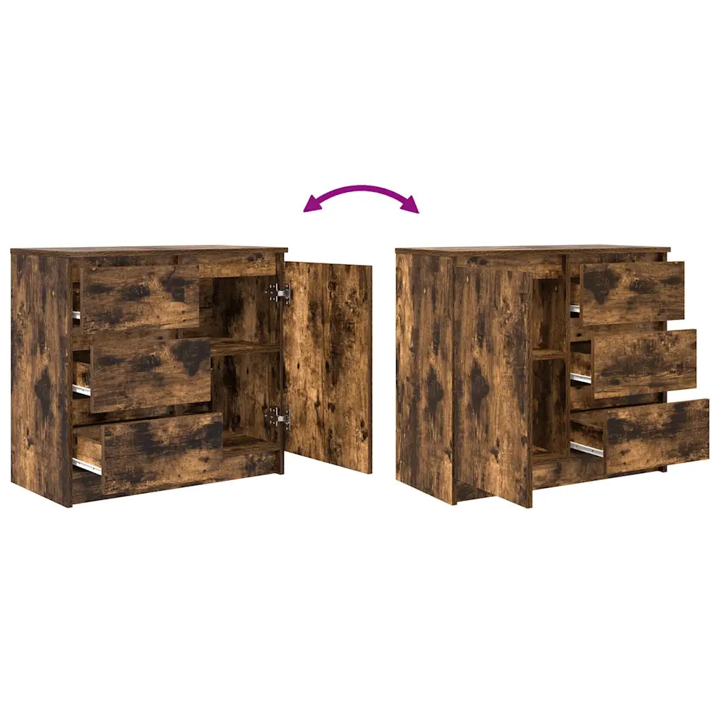 Credenza con Cassetto Rovere Fumo 71x35x65 cm in Truciolato 861575