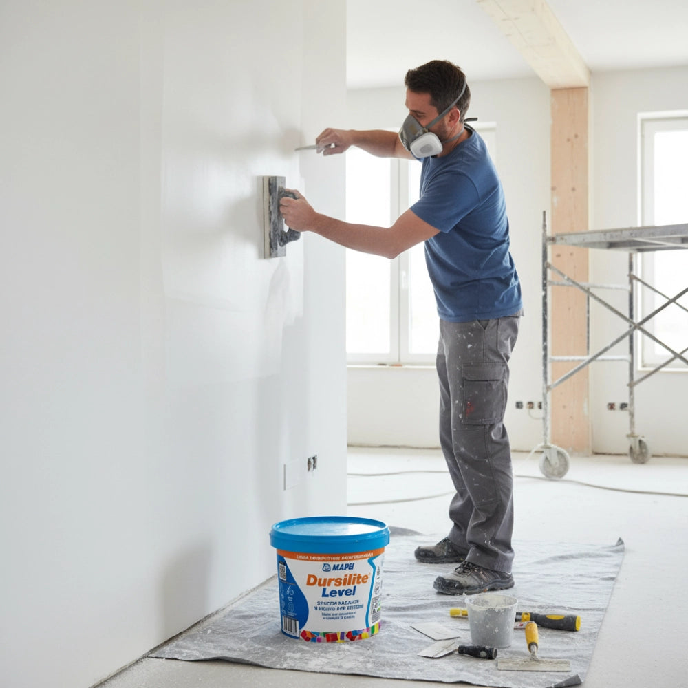 Stucco rasante acrilico dursilite level mapei per interni *** formato 18 kg, confezione 1