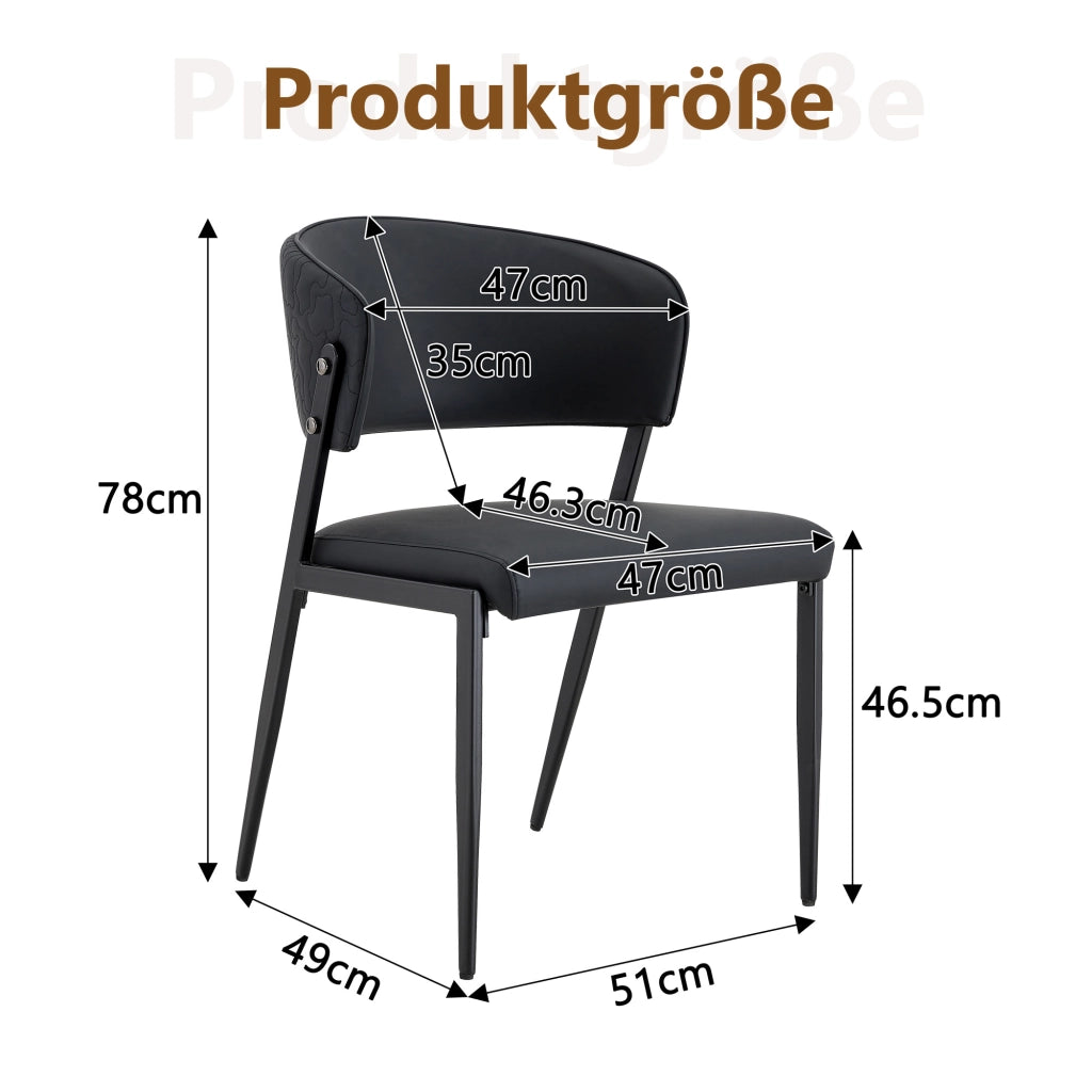 SEDIA Da pranzo moderna in PU con struttura in metallo, 78 cm