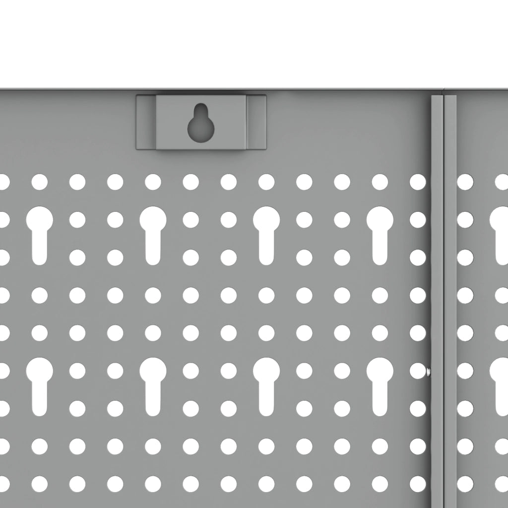 Pegboard - 3 Pezzi con 15 Accessori, Grigio, 50x60 cm, Acciaio