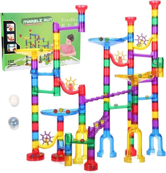 Set di Piste a Biliardo da 152 Pezzi con Cordoni Multicolor - Giochi Educativi per Bambini 4+