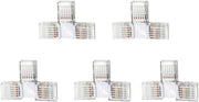 Connettore per strisce LED 6-pini 12mm RGBW Soldeervrij Transparant 12-24V 5-pack