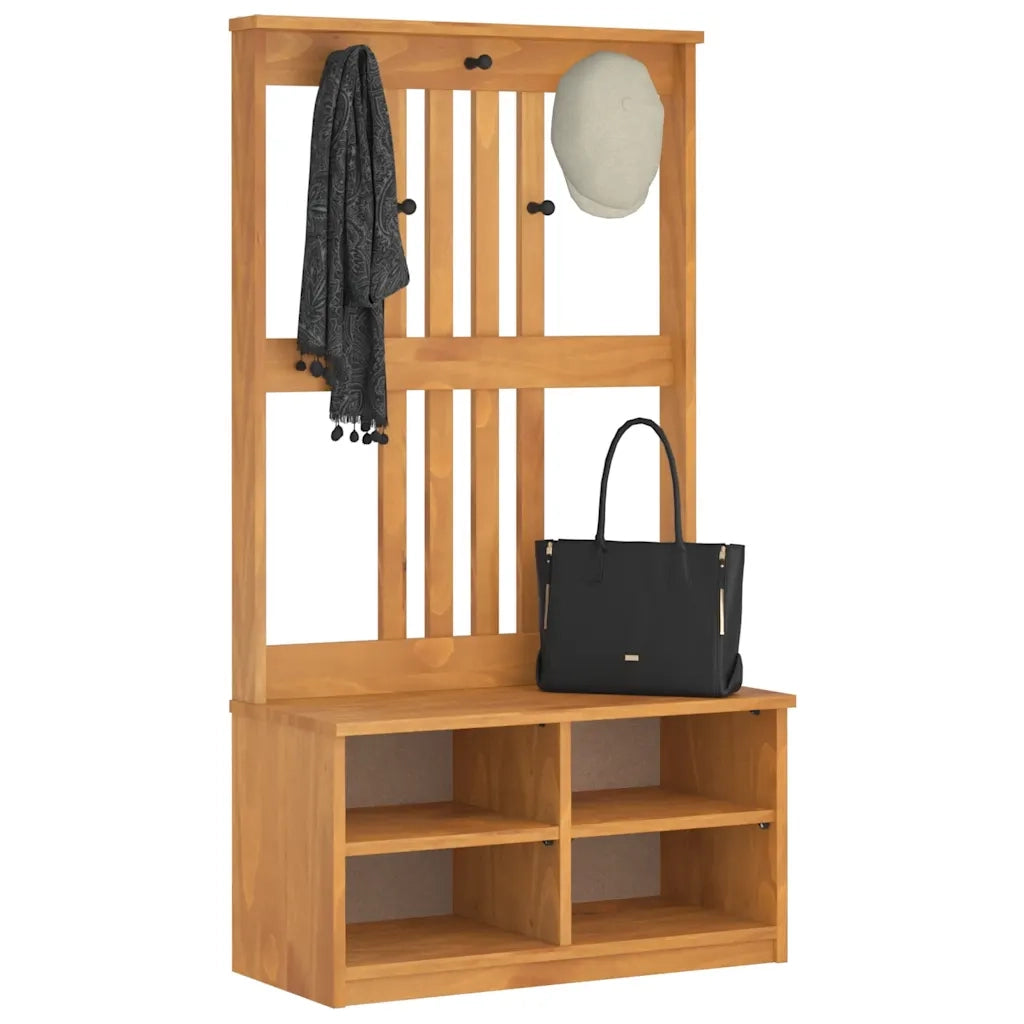Albero da Ingresso SANDNES 87x40x159,5 cm in Legno di Pino 4010487
