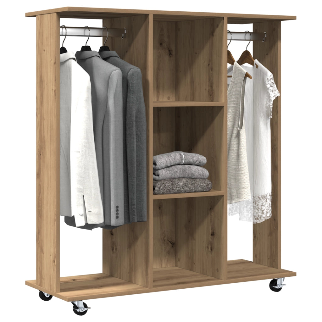 Armadio con ruote Rovere Artigianale 102x38x110 cm in Legno Ingegnerizzato