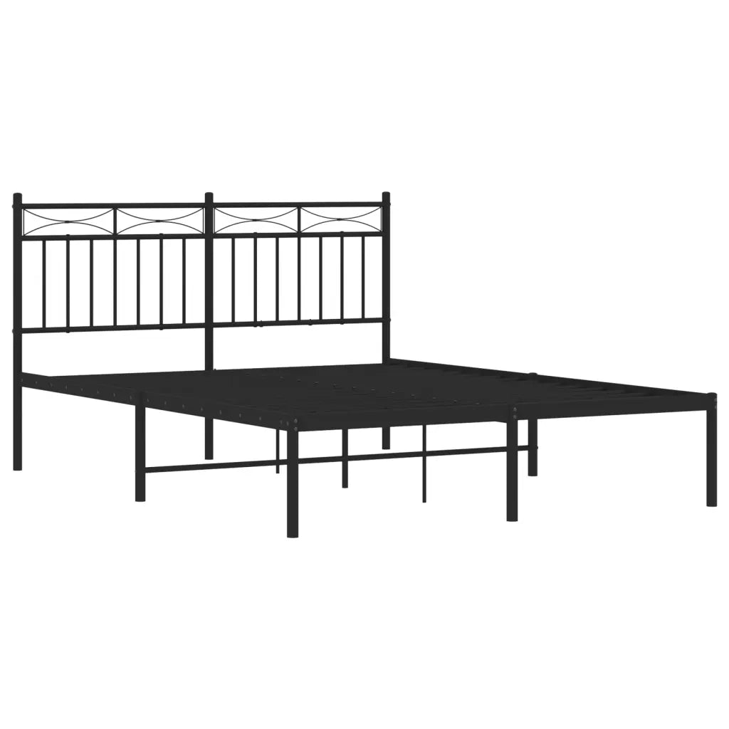 Giroletto con Testiera in Metallo Nero 140x190 cm 373691