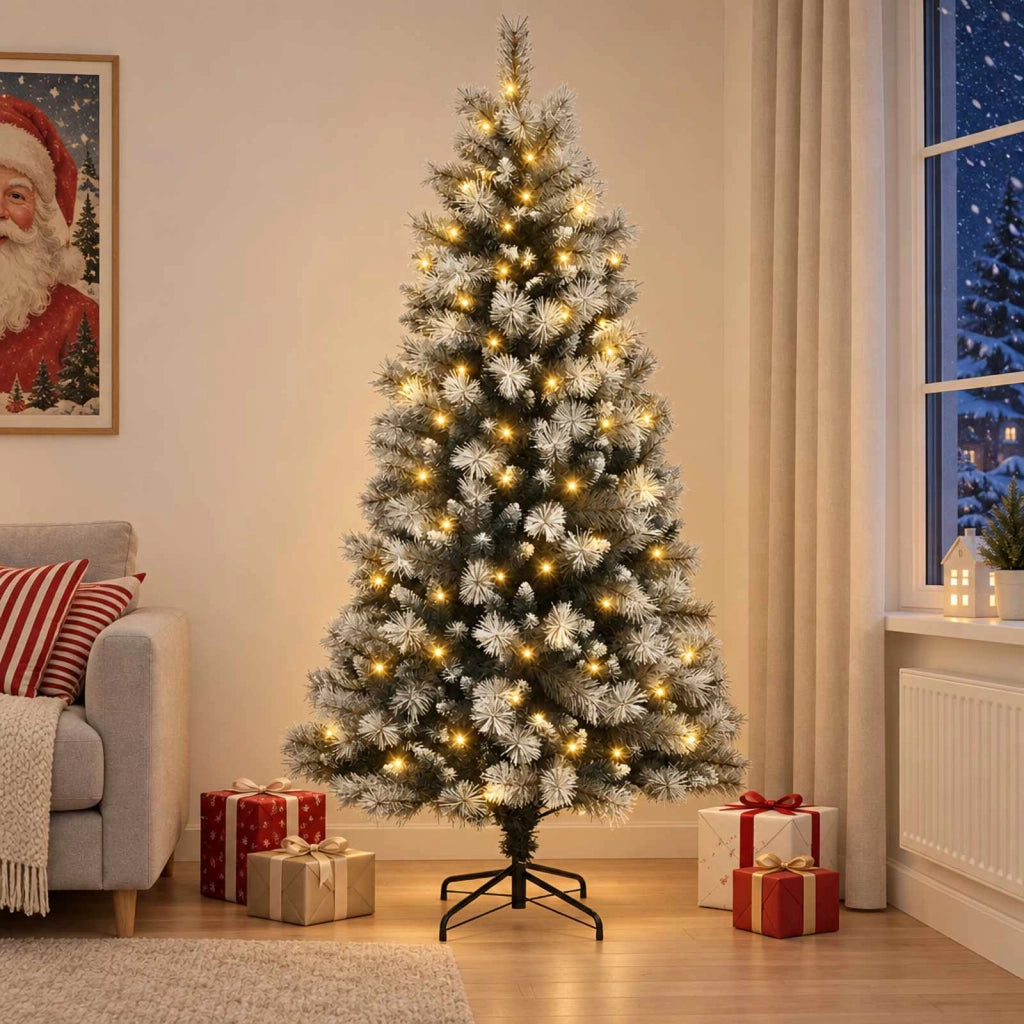Albero di Natale Artificiale con Rami Pieghevoli 240 cm 300 LED 3466352