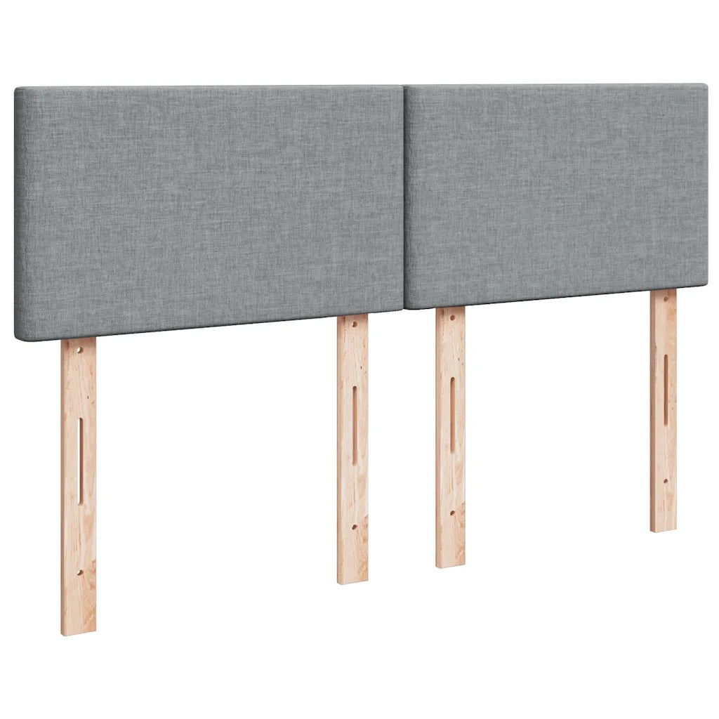 Giroletto a Molle con Materasso Grigio Chiaro 140x190cm Tessuto