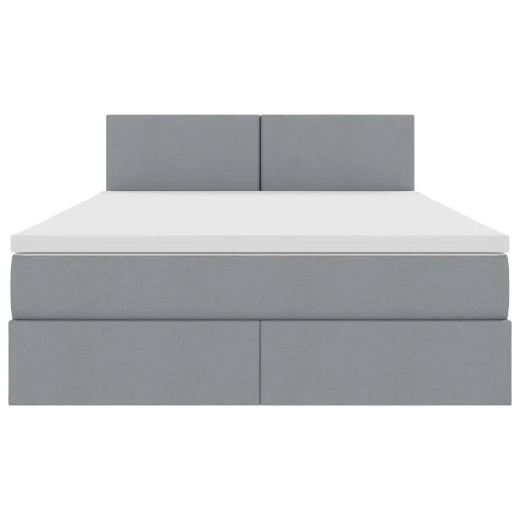 Letto con contenitore e materasso Grigio chiaro 140 x 190 cm