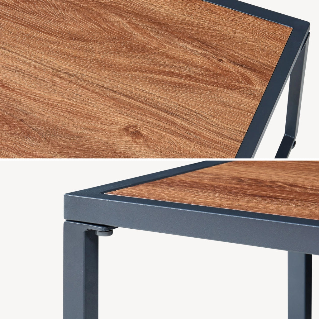 Set Salottino per Esterno Karg Divano Modulare a 3 pezzi e Tavolino con Piano in SPC Rovere Mobili da Giardino - Grigio Scuro / Rattan casa.pro