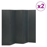 Paravento a 5 Pannelli 2 pz Antracite 200x180 cm in Acciaio cod mxl 60928