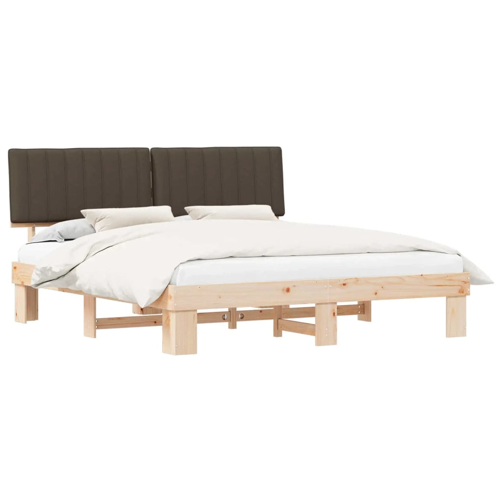 Letto con Testiera Rivestita Talpa 180 x 200 cm Pino massello
