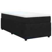 Letto singolo | Letto per adulti | Giroletto a Molle con Materasso Nero 80x200 cm in Velluto