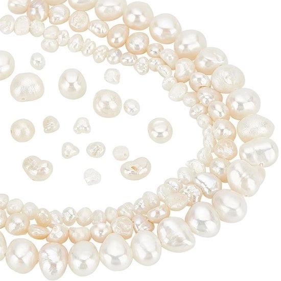 110 pezzi di perle versatili in 3 forme, perle di cultura naturale per l'arte di fare gioielli, bracciali, collane e progetti creativi