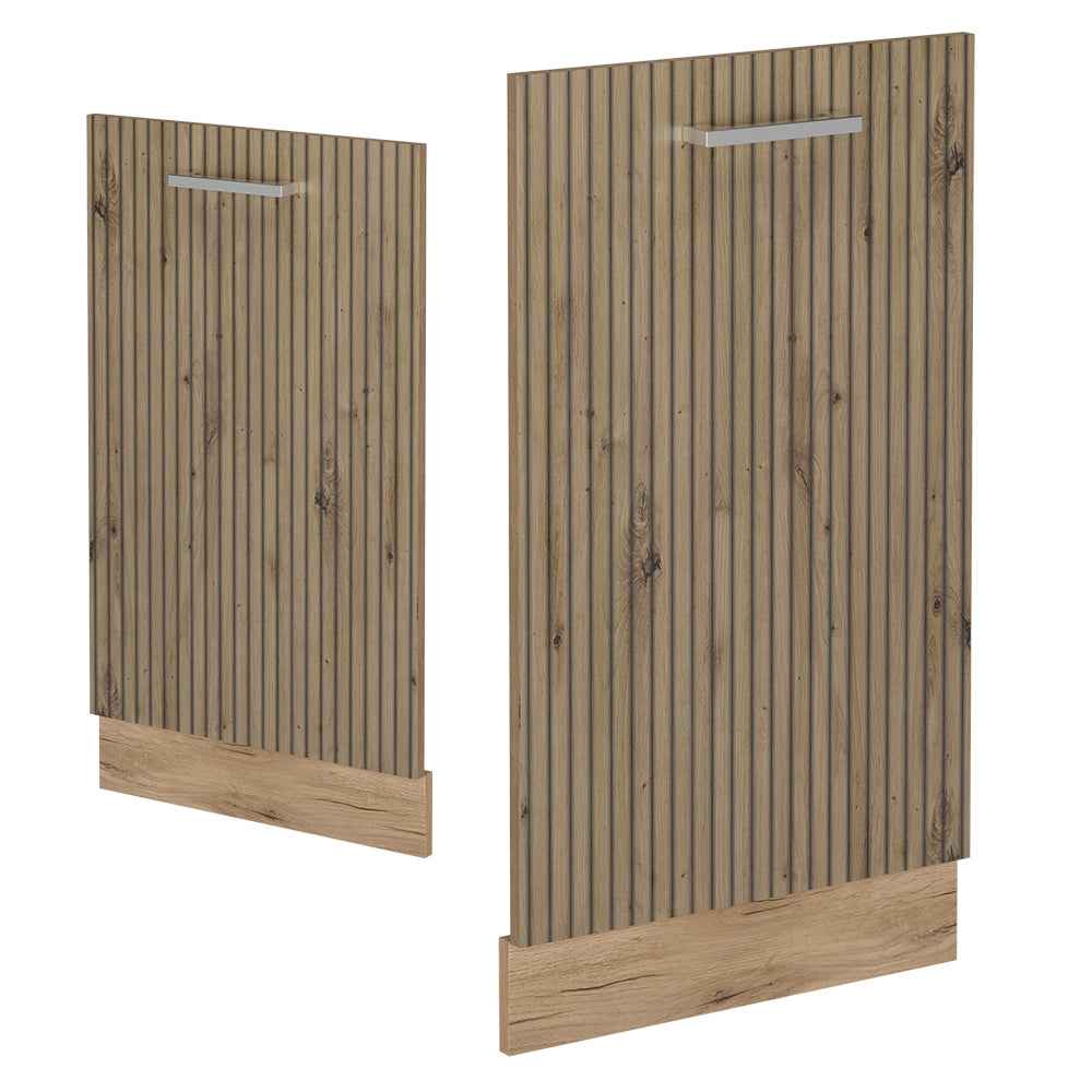 Pannello frontale della lavastoviglie R-Line Rovere artigianale/Rovere dorato 45 cm, PL Antracite Vicco