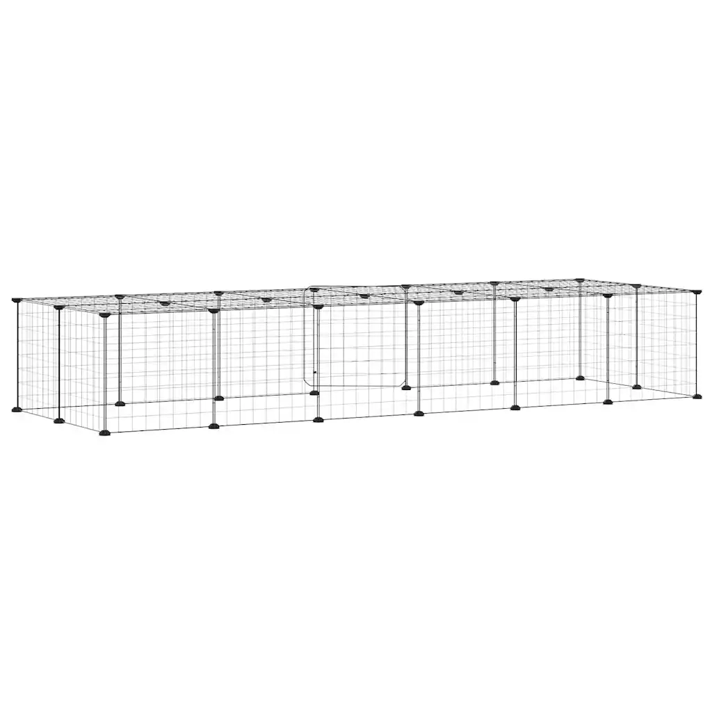 Gabbia per Animali 28 Pannelli con Porta Nero 35x35 cm Acciaio 3114056