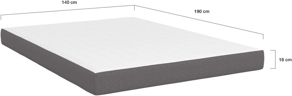 Materasso STELLA in memory foam 140 x 190 cm, spessore 16 cm