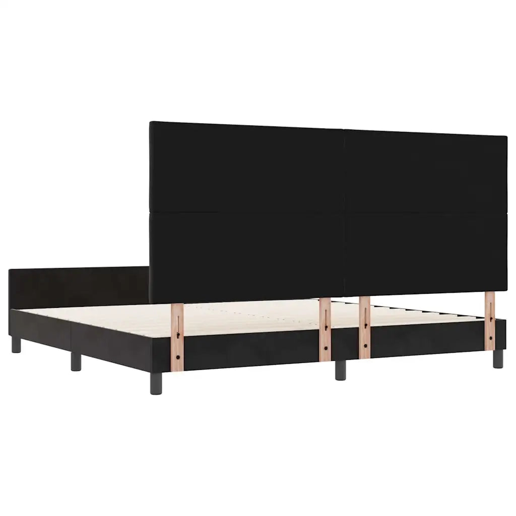 Letto a molle con testiera Nero 200 x 200 cm Velluto 3345031