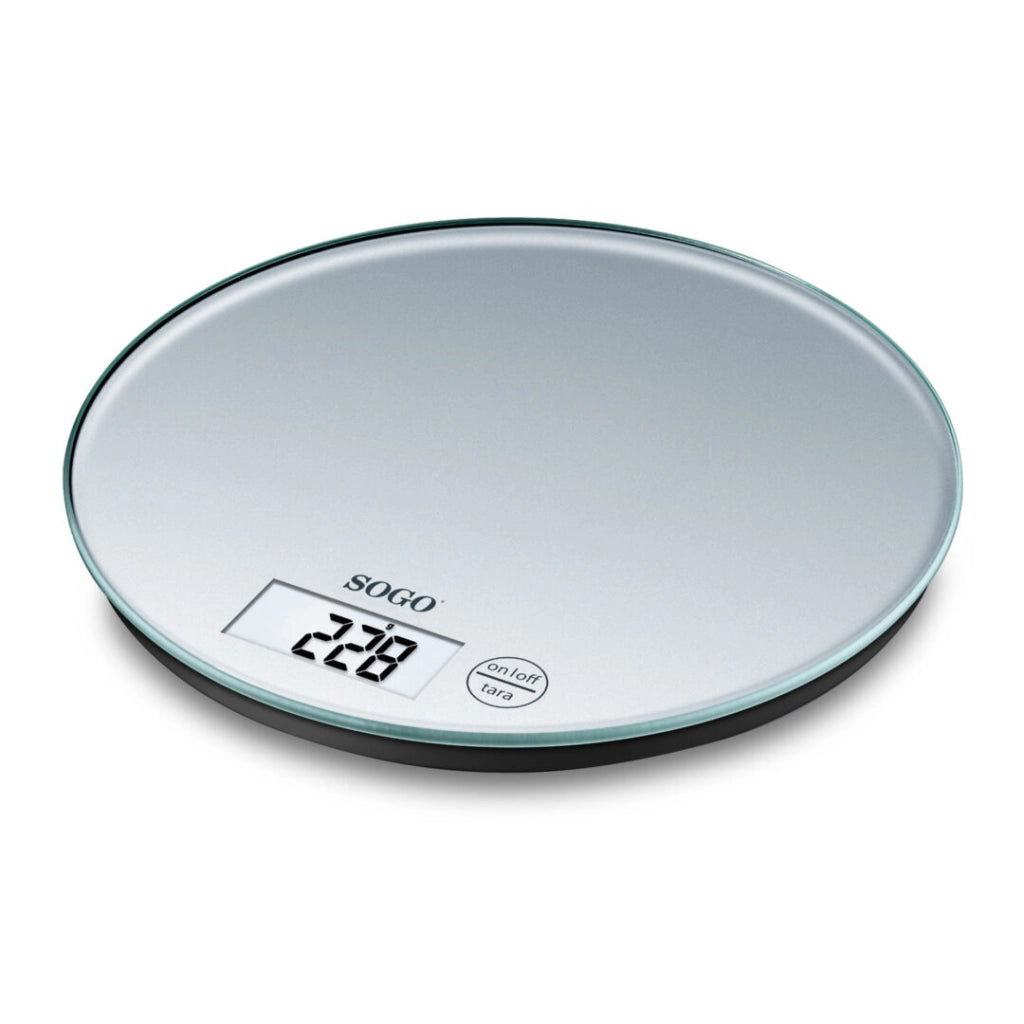 Bilancia da cucina digitale in vetro, capacità 5 kg precisione 1 g, display LCD con tara e spegnimento automatico - Sogo