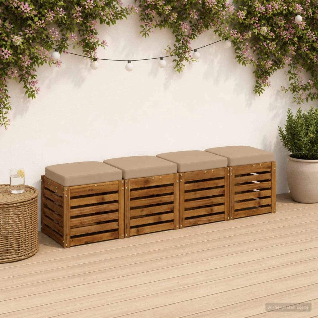 Cuscini per sedile a 4 pezzi SOEST 4 pcs 100% Poliestere Sabbia 945174