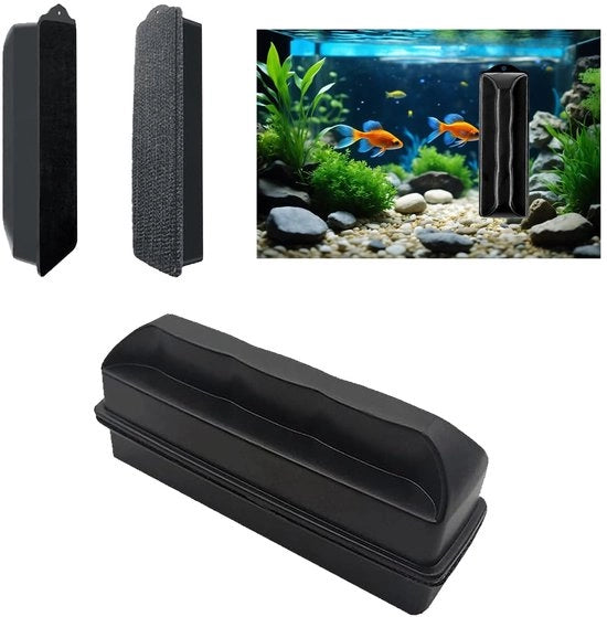 Pulitore magnetico per acquari, Grande alga magnetica per acquari, Forte spazzola magnetica per vetro acquario, Pulitore magnetico per vetro, Per vetro fino a 10 mm di spessore