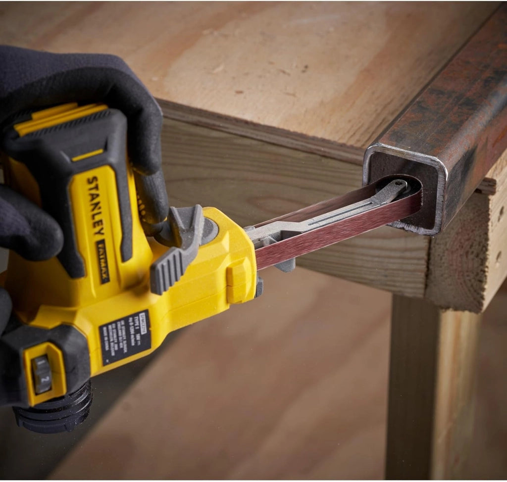 Stanley FatMax SFMCE210D2K – Levigatrice a Nastro 13 mm 18 V  2 Batterie 2 Ah