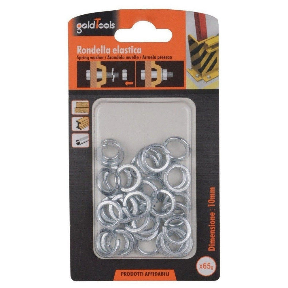 Trade Shop - Set Confezione 65gr. Rondelle Elastiche In Acciaio Rondella Diametro 10 Mm 90837 -
