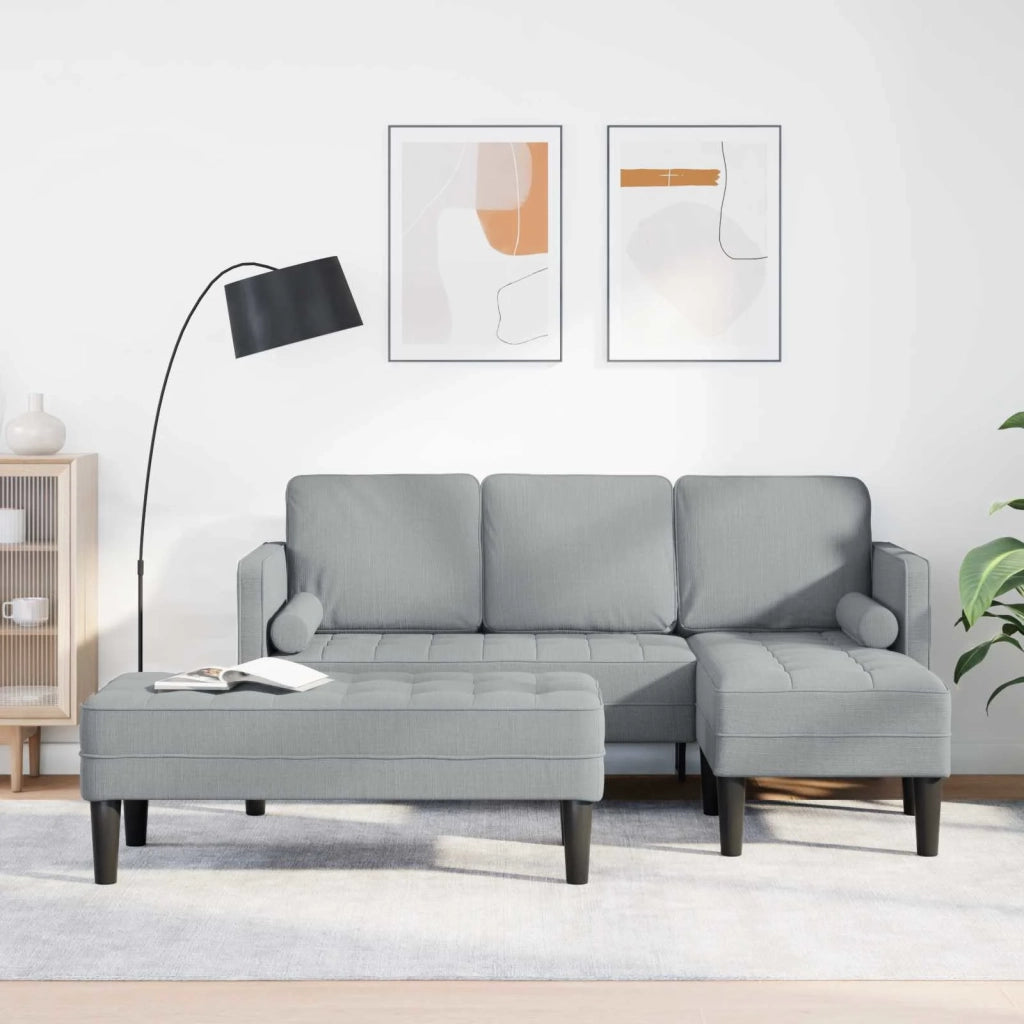 Set di divani 2 pz Grigio chiaro Poliestere 3329252