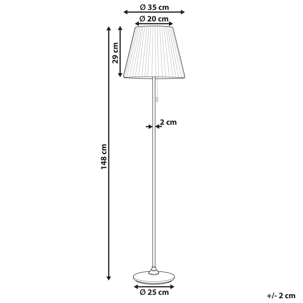 Lampada da terra Ottone Bianco Poliestere Ferro 148 cm Impero Paralume Luce Camera da letto Soggiorno Retro Classico