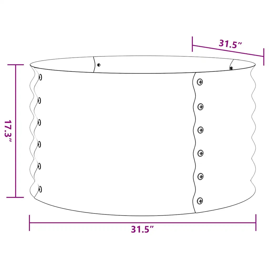 Letto Rialzato Giardino 80x80x44 cm in Acciaio Zincato Argento 45520