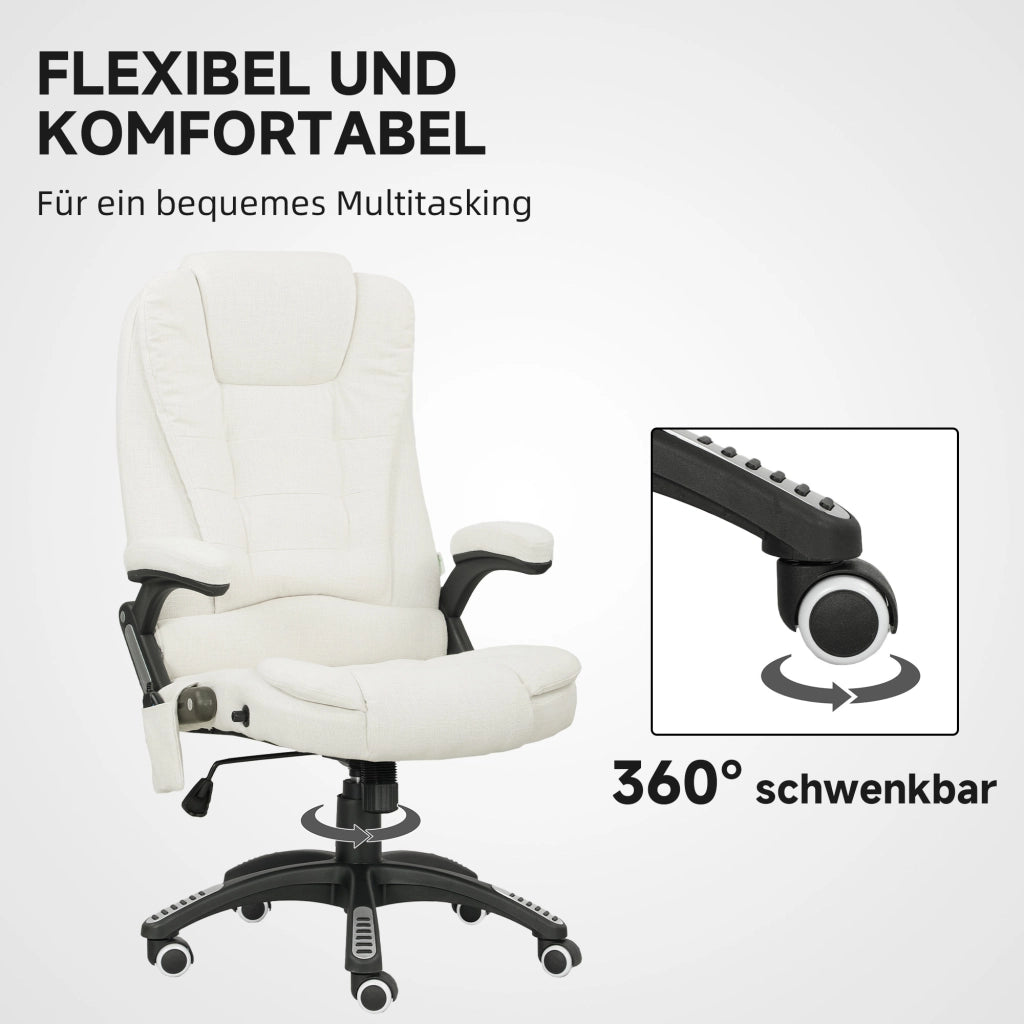 Sedia da ufficio ergonomica con massaggio ¨C zephmum ¨C cremewei? 68x72x110-120 cm