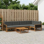 Set di divani da esterno con cuscino 6 pcs Naturale e Antracite