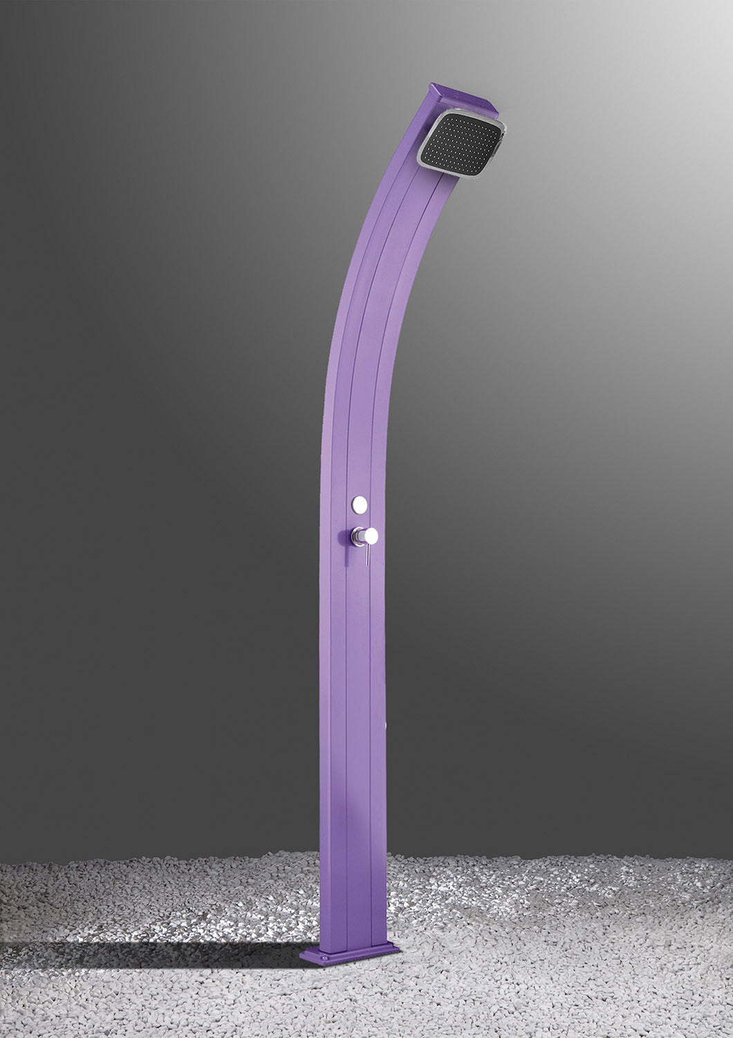 Doccia Solare da Esterno Giardino 30L Miscelatore Arkema Spring Fascia Inox Bianco Crema